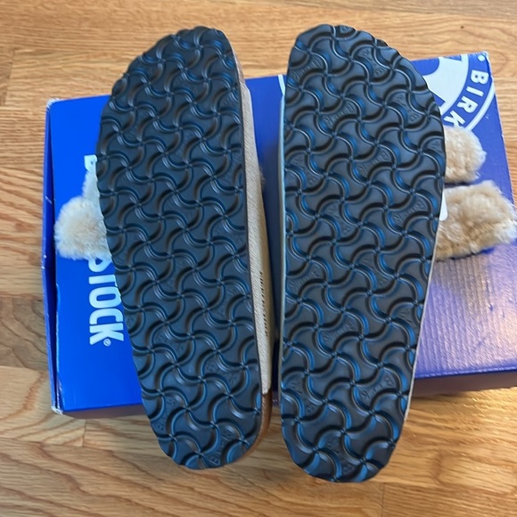 Birkenstock Arizona Shearling Suede Leather Sandal Size 10 New in Box - Picture 11 of 17